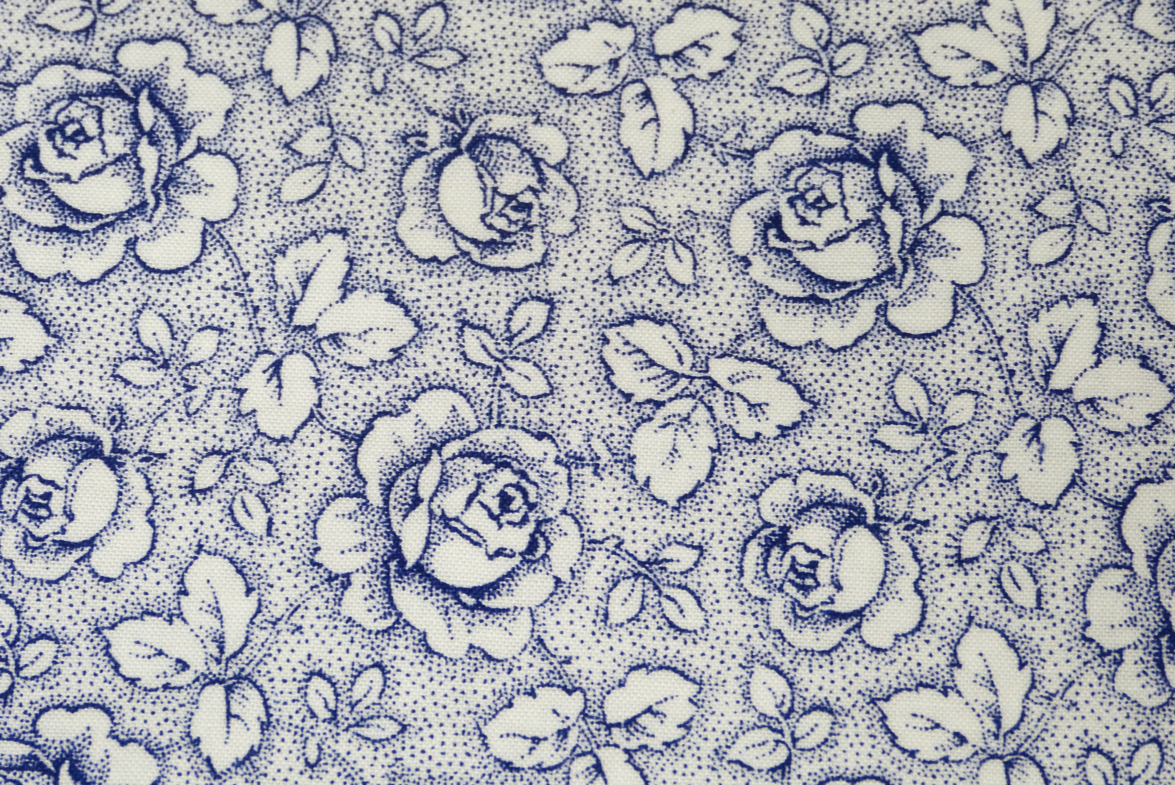 Westfalenstoff blau-weiße Rosen Rosengarten  150 cm breit Druckstoff 