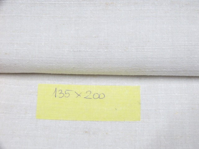 Einwandfreies Leinenlaken/Leinentuch 135 cm x 200 cm Mittelnaht handgewebt beige-weiß