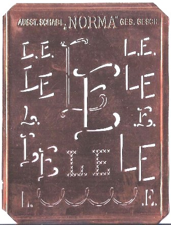 LE - Kupfer Monogrammschablone 12 x LE