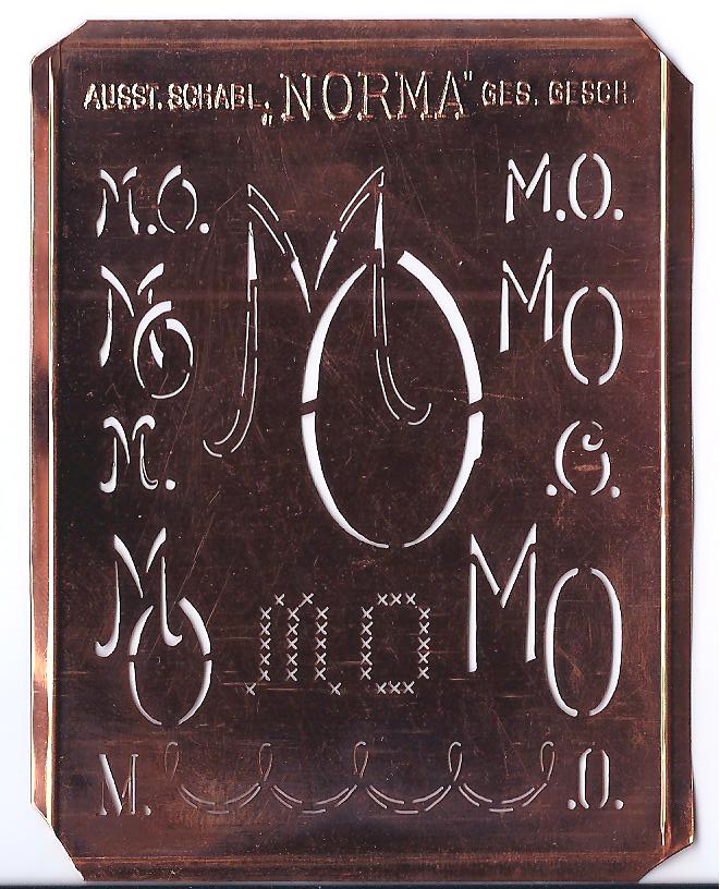 MO - 10 Monogrammvariationen - Kupferschablone