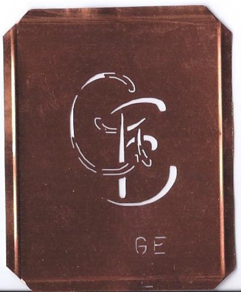 GE - Monogrammschablone - Kupfer