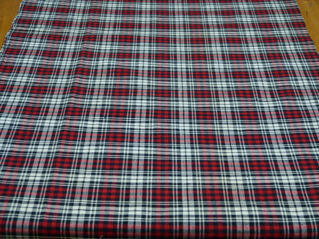Leinen schwarz weiß rot kariert gewebt ungebraucht aus neuem Bettbezug 62 x 370 cm
