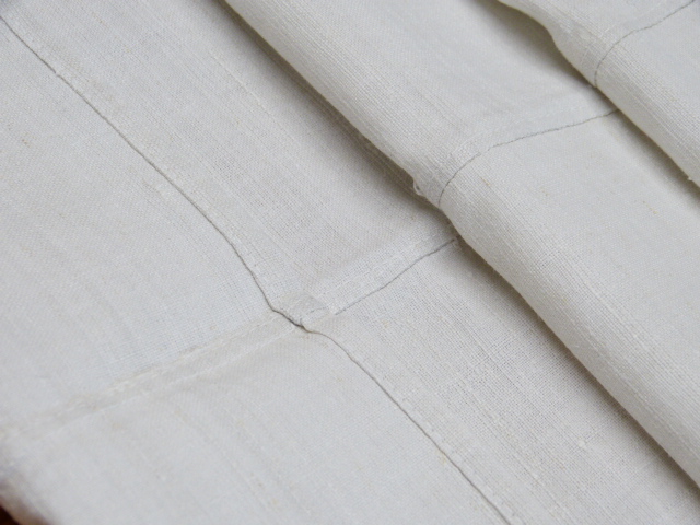 Schweres Antikes grau weißes handgewebtes Bettlaken Mittelnaht 140 x 190 cm