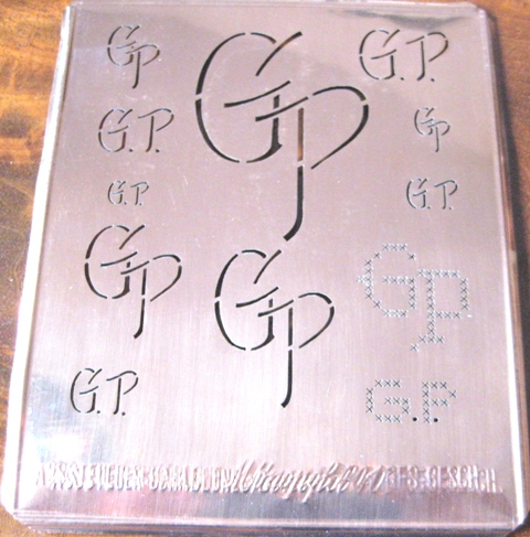 GP - 12 Monogrammvariationen - Kupferschablone