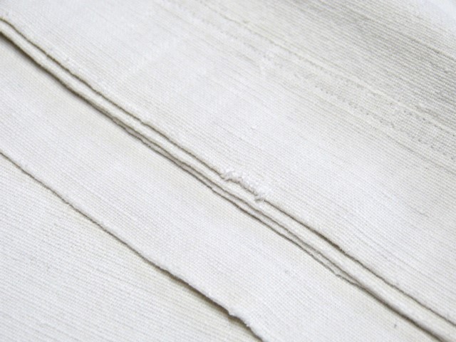 Schweres antikes grau weißes Leinenlaken handgewebt Mittelnaht weißes Mono CM ca. 1930