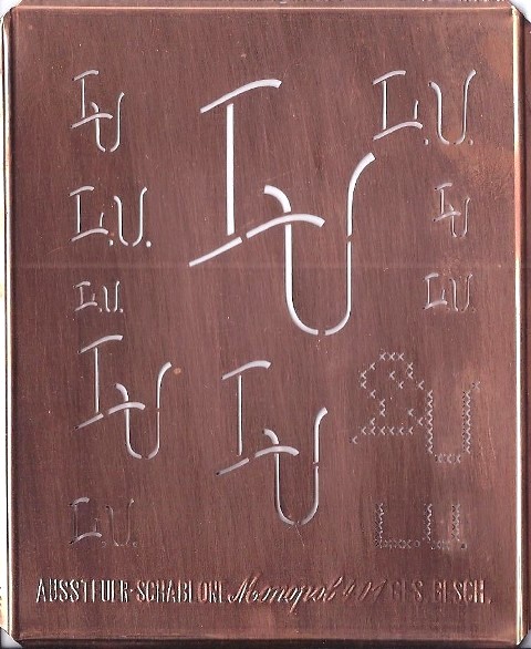 LU- Kupfer Monogrammschablone 12 x LU