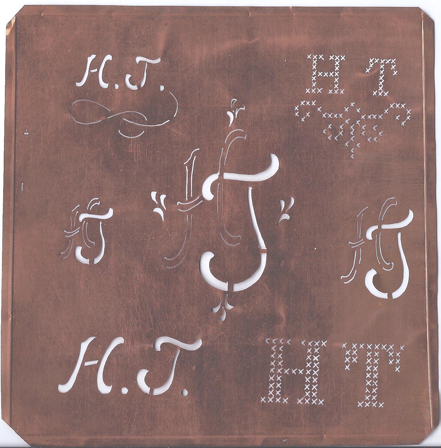 HT - 7 Monogrammvariationen Kupfer