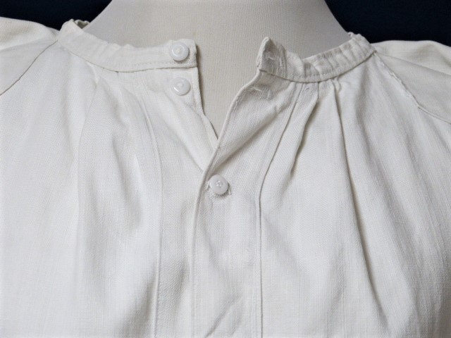Vintage Leinenhemd Handgewebtes Leinen lange Ärmel rotes Mono BK