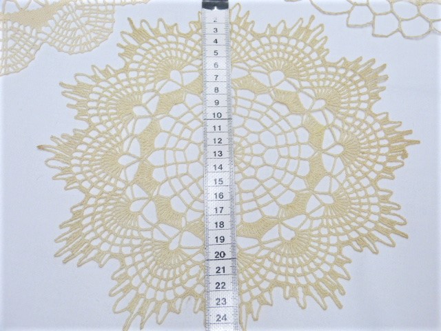 3 handgearbeitet Deckchen Leinengarn hellbeige 24 30 35 cm Vintage Style