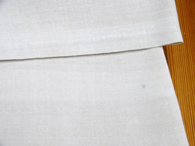 Leinentuch/Leinenlaken handgewebt gebrochenes Weiß Mittelnaht 160 x 240 cm Mono E.F.
