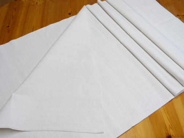 Schweres Antikes grau weißes handgewebtes Bettlaken Mittelnaht 140 x 190 cm