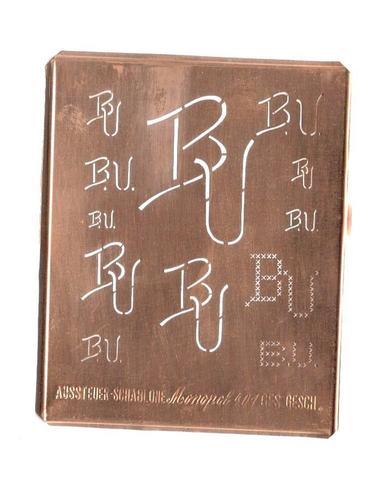 BU - 12 Monogrammvariationen - Kupferschablone