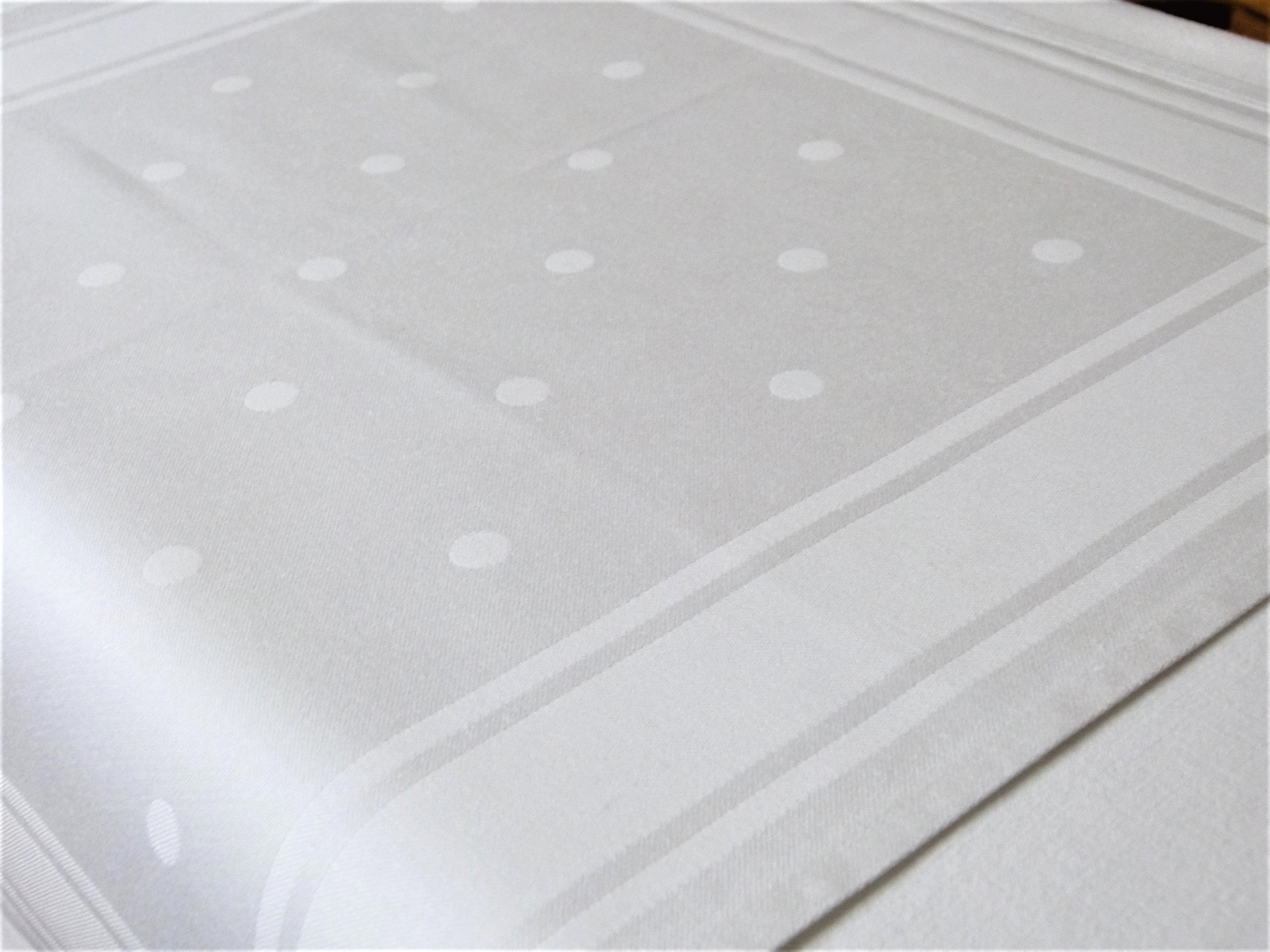 Antike Serviette Punkte Baumwolldamast seidig glänzend weiß 48x48 cm