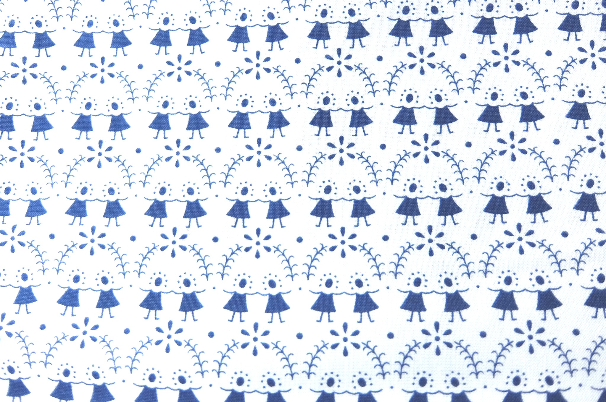 Westfalenstoff Doppeltes Lottchen blau weiß ca. 150 cm breit