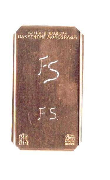 FS - Kleine Kupferschablone. 2 x Schönschrift.