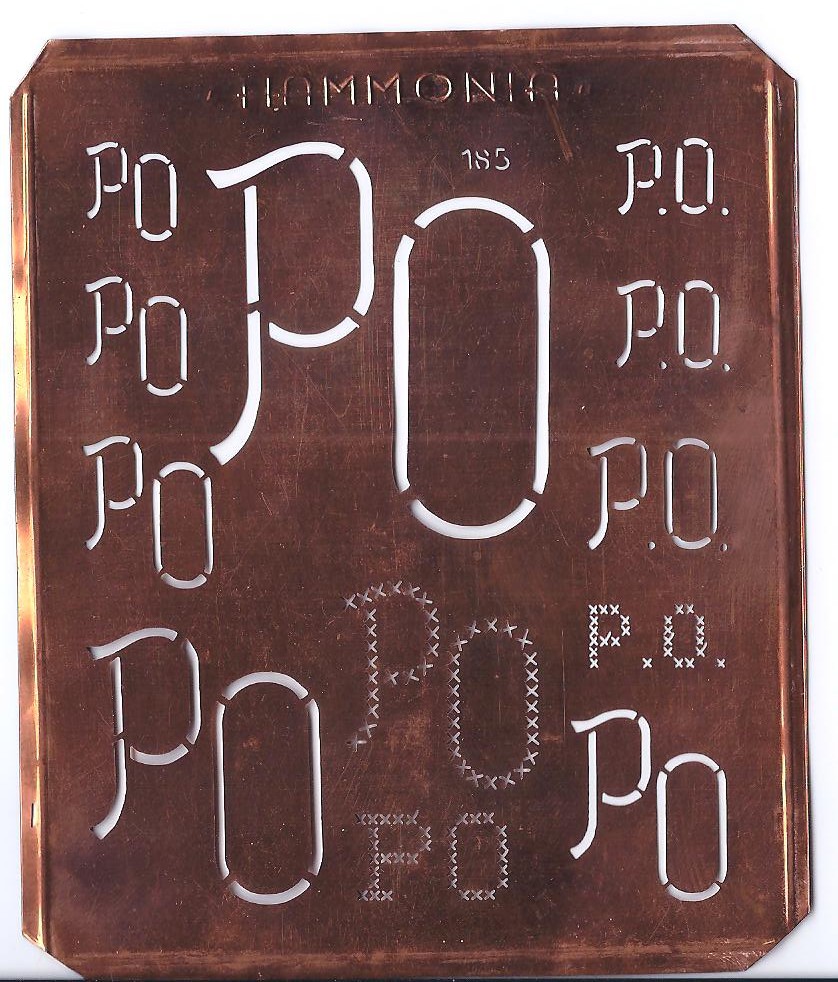 PO - 12 Monogrammvariationen - Kupferschablone