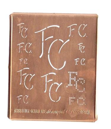 FC - Kupfer Monogrammschablone 12 x FC