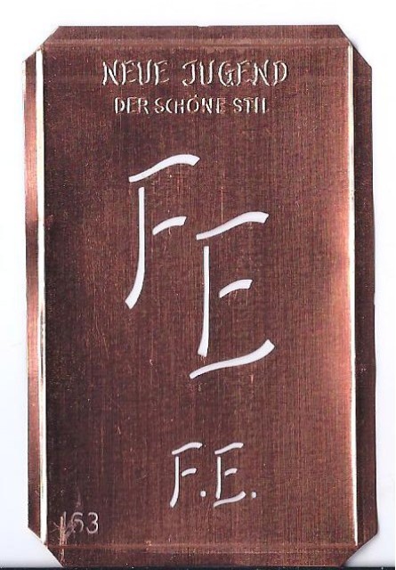 FE - 2 Monogrammvariationen - Kupferschablone